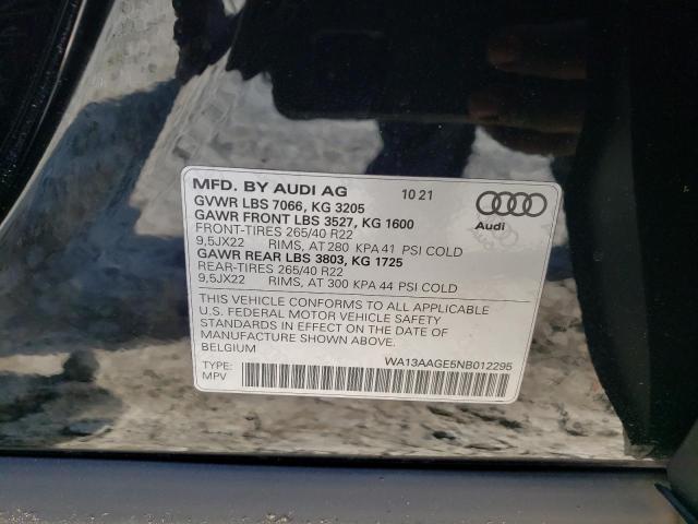 Photo 10 from auction – 2022 AUDI E-TRON SPO with VIN WA13AAGE5NB012295