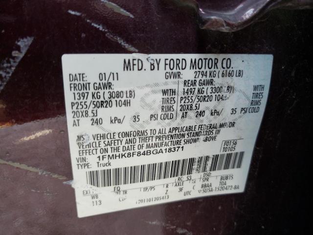 Photo 9 from auction – 2011 FORD EXPLORER L with VIN 1FMHK8F84BGA18371