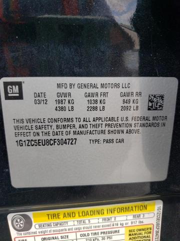 Photo 10 from auction – 2012 CHEVROLET MALIBU 1LT with VIN 1G1ZC5EU8CF304727