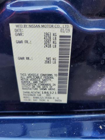 Photo 10 from auction – 2019 NISSAN ALTIMA SR with VIN 1N4BL4CV7KC186321