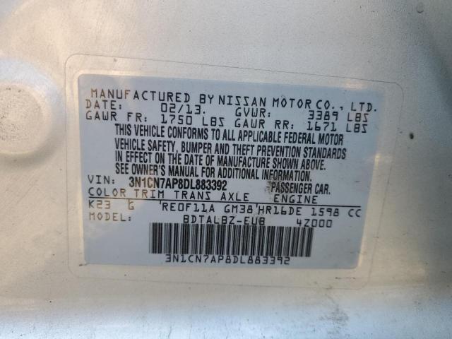 Photo 10 from auction – 2013 NISSAN VERSA S with VIN 3N1CN7AP8DL883392