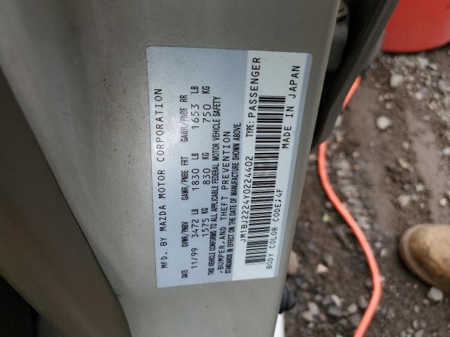 Photo 10 from auction – 2000 MAZDA PROTEGE DX with VIN JM1BJ2224Y0224402