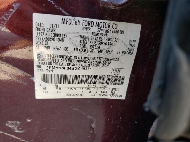 Photo 10 from auction – 2011 FORD EXPLORER L with VIN 1FMHK8F84BGA18371