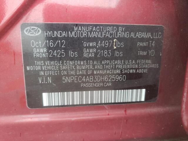 Photo 10 from auction – 2013 HYUNDAI SONATA SE with VIN 5NPEC4AB3DH625960