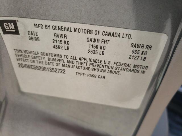 Photo 10 from auction – 2008 BUICK LACROSSE C with VIN 2G4WC582981352722