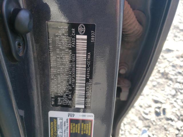 Photo 10 from auction – 2011 TOYOTA CAMRY BASE with VIN 4T1BF3EK6BU651952