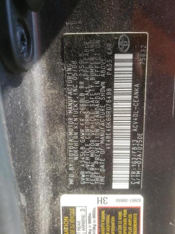 Photo 10 from auction – 2009 TOYOTA CAMRY BASE with VIN 4T4BE46K69R076498