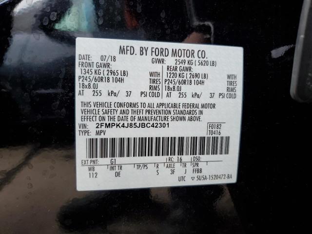 Photo 10 from auction – 2018 FORD EDGE SEL with VIN 2FMPK4J85JBC42301