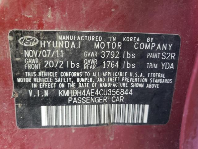 Photo 10 from auction – 2012 HYUNDAI ELANTRA GL with VIN KMHDH4AE4CU356844