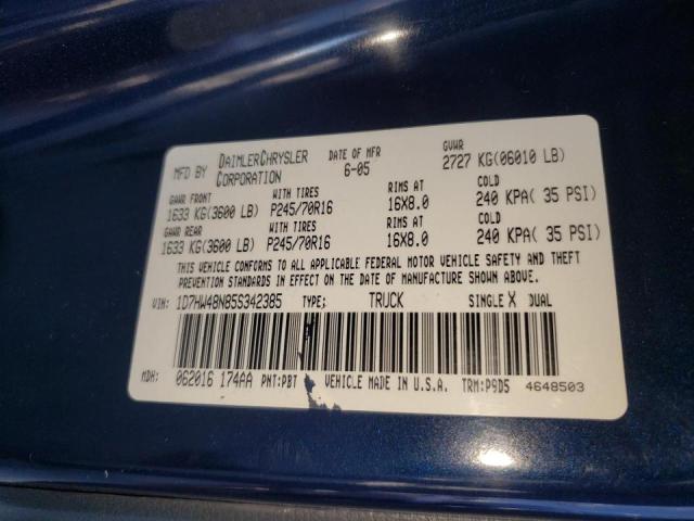 Photo 10 from auction – 2005 DODGE DAKOTA QUA with VIN 1D7HW48N85S342385