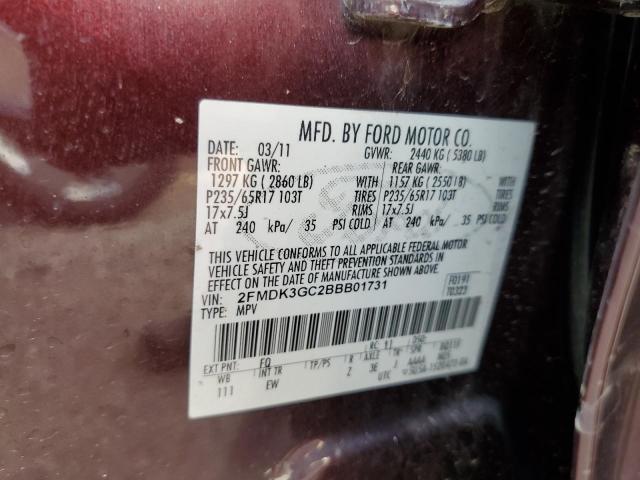 Photo 10 from auction – 2011 FORD EDGE SE with VIN 2FMDK3GC2BBB01731