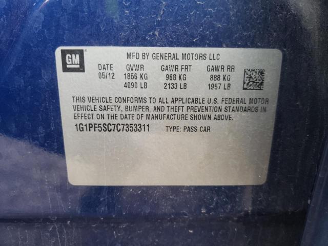 Photo 10 from auction – 2012 CHEVROLET CRUZE LT with VIN 1G1PF5SC7C7353311