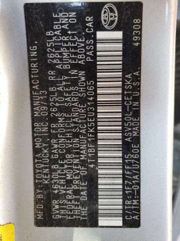 Photo 10 from auction – 2014 TOYOTA CAMRY L with VIN 4T1BF1FK5EU314065