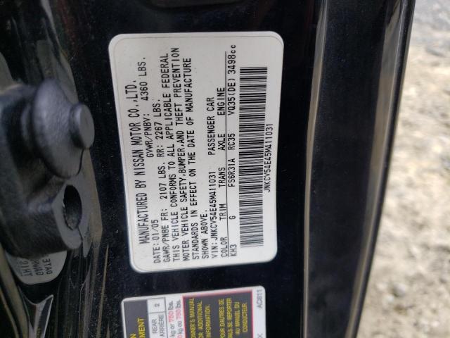 Photo 10 from auction – 2005 INFINITI G35 with VIN JNKCV54E45M411031