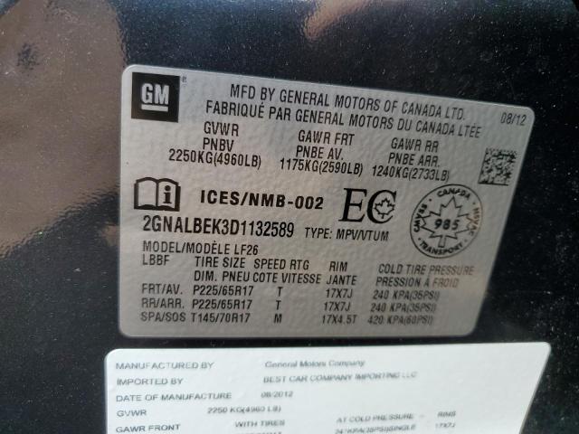 Photo 10 from auction – 2013 CHEVROLET EQUINOX LS with VIN 2GNALBEK3D1132589