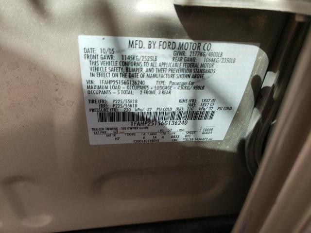 Photo 10 from auction – 2006 FORD FIVE HUNDR with VIN 1FAHP25156G136240
