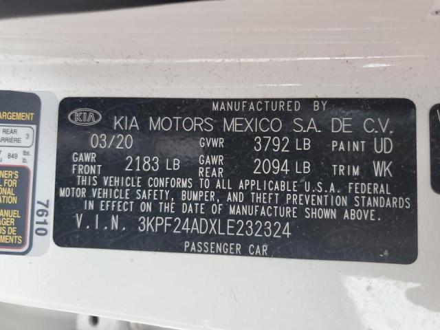 Photo 10 from auction – 2020 KIA FORTE FE with VIN 3KPF24ADXLE232324