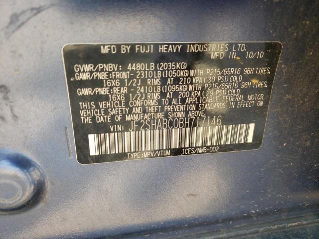 Photo 10 from auction – 2011 SUBARU FORESTER 2 with VIN JF2SHABC0BH717146