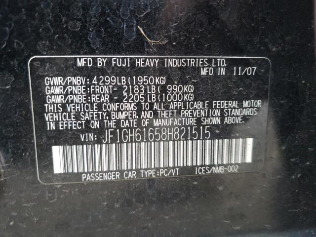 Photo 10 from auction – 2008 SUBARU IMPREZA 2. with VIN JF1GH61658H821515