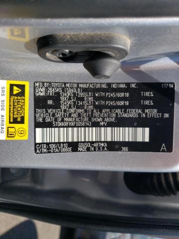 Zdjęcie 10 z aukcji – 2015 TOYOTA HIGHLANDER z VIN 5TDKKRFHXFS058143