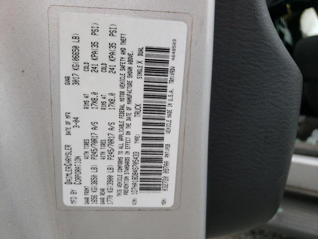 Photo 10 from auction – 2004 DODGE RAM 1500 S with VIN 1D7HA18D84S705433