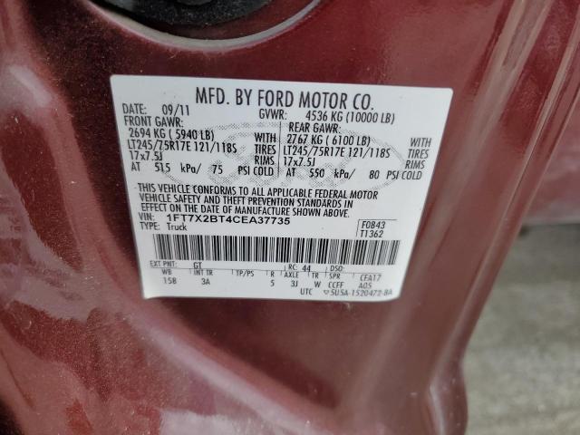 Photo 10 from auction – 2012 FORD F250 SUPER with VIN 1FT7X2BT4CEA37735