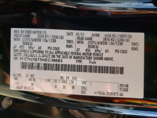 Photo 10 from auction – 2017 FORD F250 SUPER with VIN 1FT7W2BT5HEC38683