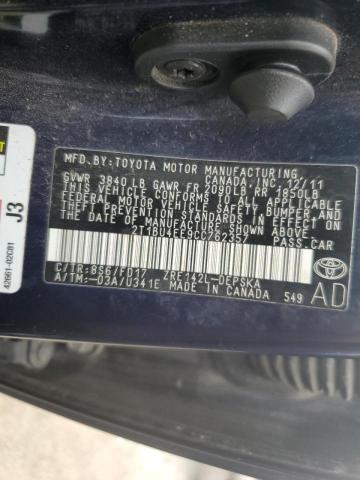 Photo 10 from auction – 2012 TOYOTA COROLLA BA with VIN 2T1BU4EE9CC762357