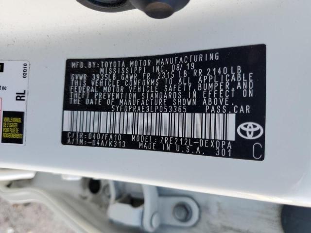 Photo 10 from auction – 2020 TOYOTA COROLLA L with VIN 5YFDPRAE9LP053365