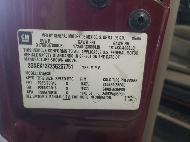 Photo 10 from auction – 2005 CHEVROLET AVALANCHE with VIN 3GNEK12Z25G267751