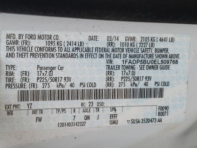 Photo 10 from auction – 2014 FORD C-MAX SEL with VIN 1FADP5BU0EL509768