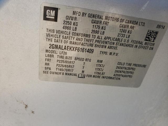 Photo 10 from auction – 2015 CHEVROLET EQUINOX LS with VIN 2GNALAEKXF6161409
