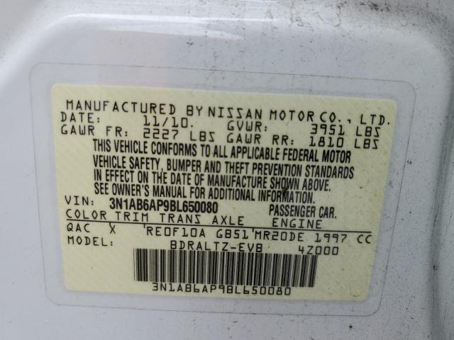 Photo 10 from auction – 2011 NISSAN SENTRA 2.0 with VIN 3N1AB6AP9BL650080