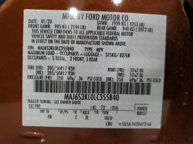 Photo 10 from auction – 2020 FORD ECOSPORT T with VIN MAJ6S3KL0LC355840