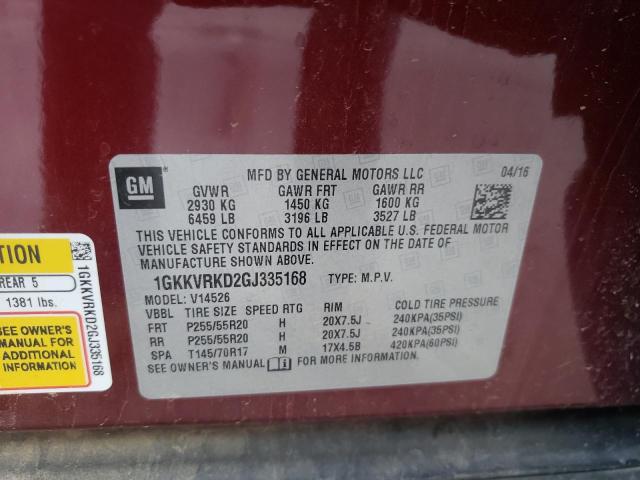Photo 10 from auction – 2016 GMC ACADIA SLT with VIN 1GKKVRKD2GJ335168