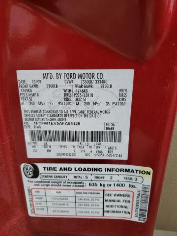 Photo 10 from auction – 2010 FORD F150 SUPER with VIN 1FTFW1EV5AFA55125