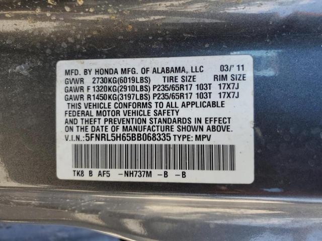 Photo 10 from auction – 2011 HONDA ODYSSEY EX with VIN 5FNRL5H65BB068335