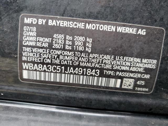 Photo 10 from auction – 2018 BMW 320 XI with VIN WBA8A3C51JA491843