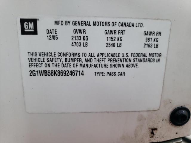 Photo 10 from auction – 2006 CHEVROLET IMPALA LS with VIN 2G1WB58K869246714