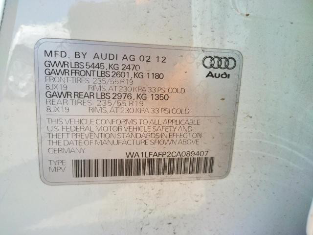Photo 10 from auction – 2012 AUDI Q5 PREMIUM with VIN WA1LFAFP2CA089407