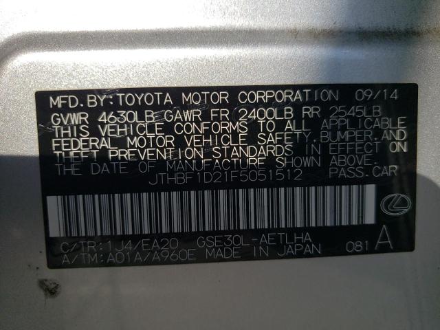 Photo 10 from auction – 2015 LEXUS IS 250 with VIN JTHBF1D21F5051512