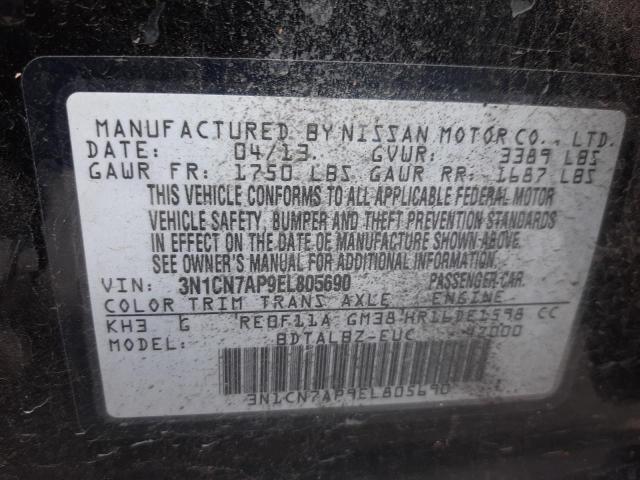 Photo 10 from auction – 2014 NISSAN VERSA S with VIN 3N1CN7AP9EL805690