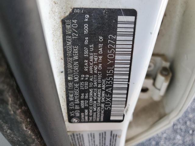 Photo 10 from auction – 2005 BMW X5 3.0I with VIN 5UXFA13515LY05272