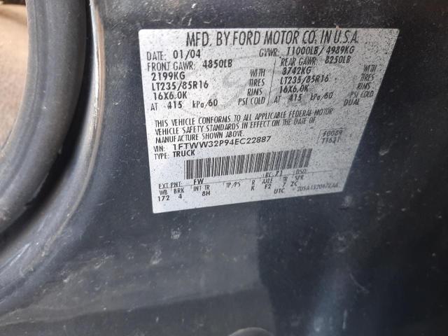 Photo 10 from auction – 2004 FORD F350 SUPER with VIN 1FTWW32P94EC22887