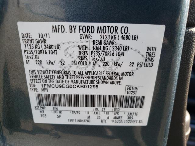 Foto 10 de la subasta – 2012 FORD ESCAPE LIM con VIN 1FMCU9EG0CKB01295