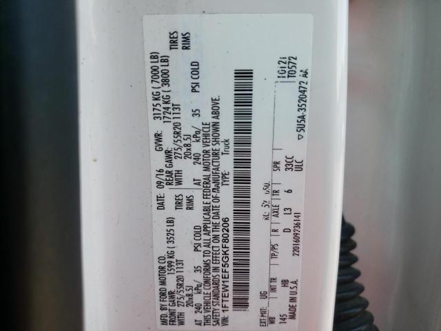 Photo 10 from auction – 2016 FORD F150 SUPER with VIN 1FTEW1EF5GKF80206