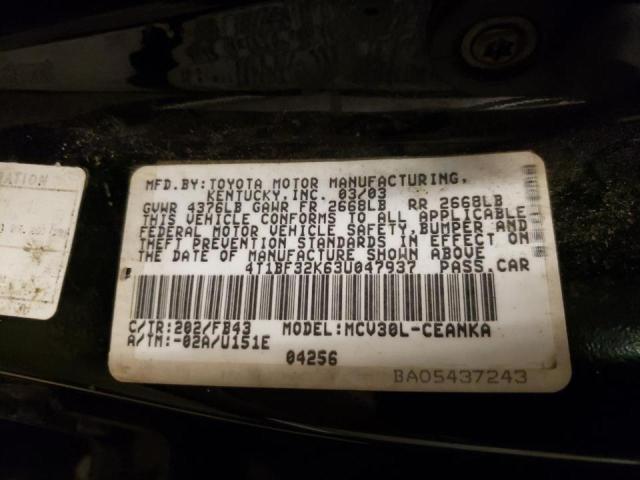 Photo 10 from auction – 2003 TOYOTA CAMRY LE with VIN 4T1BF32K63U047937