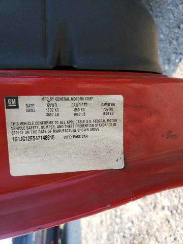 Photo 10 from auction – 2004 CHEVROLET CAVALIER with VIN 1G1JC12F547148816
