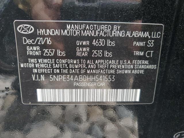 Photo 10 from auction – 2017 HYUNDAI SONATA SPO with VIN 5NPE34AB0HH541553