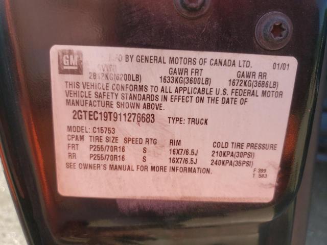 Photo 10 from auction – 2001 GMC NEW SIERRA with VIN 2GTEC19T911276683
